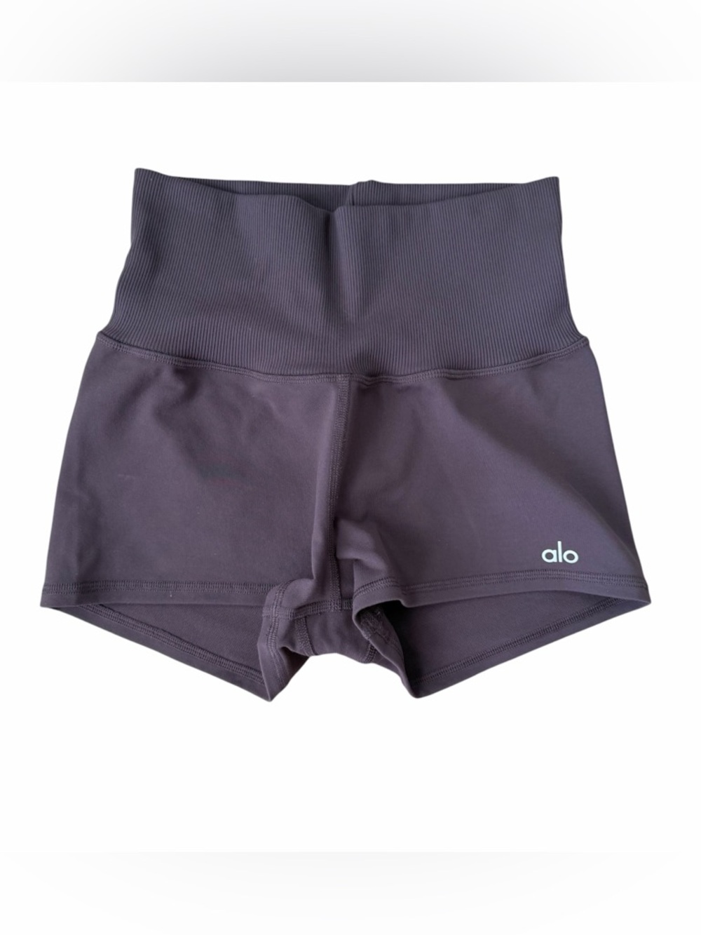 Alo Alosoft Aura Shorts Taupe Mauve High Waist Pilates Minimalist M